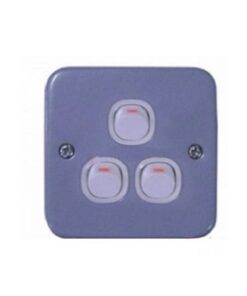 Bộ công tắc ba 1 chiều 10A mặt kim loại ESM33_1_2AR