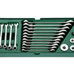 Bộ dụng cụ 19 chi tiết cờ lê vòng miệng có cơ cấu cóc hệ mét 🔧⚙️