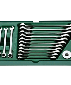 Bộ dụng cụ 19 chi tiết cờ lê vòng miệng có cơ cấu cóc hệ mét 🔧⚙️